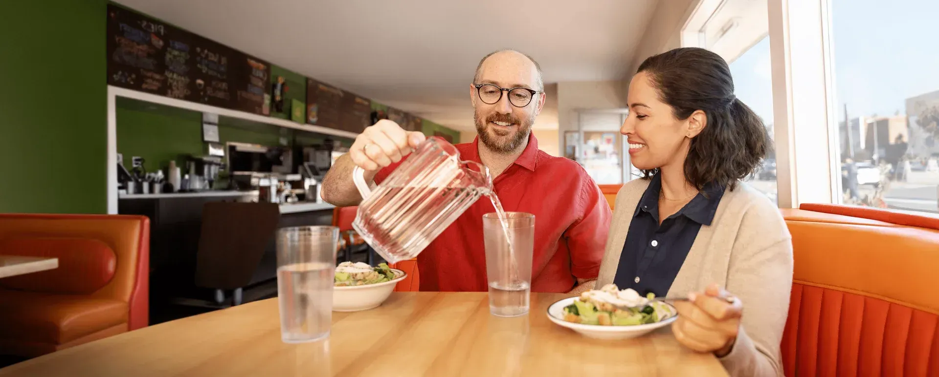 Couple at diner