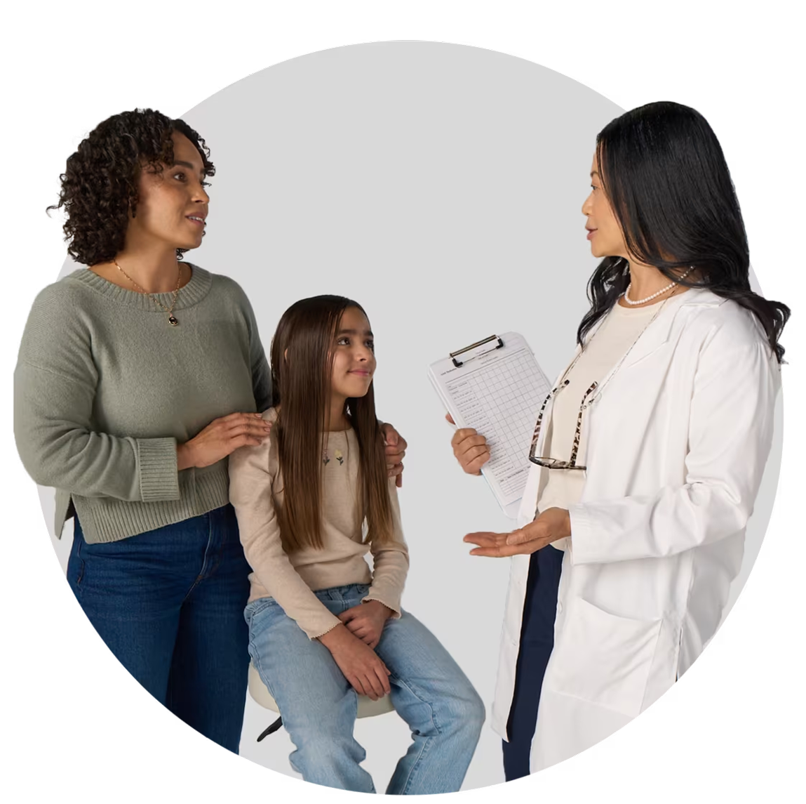 Doctor discussing CRENESSITY with a patient